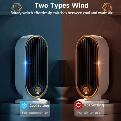 Space Heater, 800 Watts Space Heaters for Indoor Use, Tip-Over Protection, Fast Heat, Thermostat, Desktop and Floor, Small Portable Space Heater for Bedroom, Office, Dorm, Living room, Garage