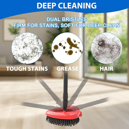 2 Pack Upgraded Spin Mop Replacement Scrub Brush Heads Compatible