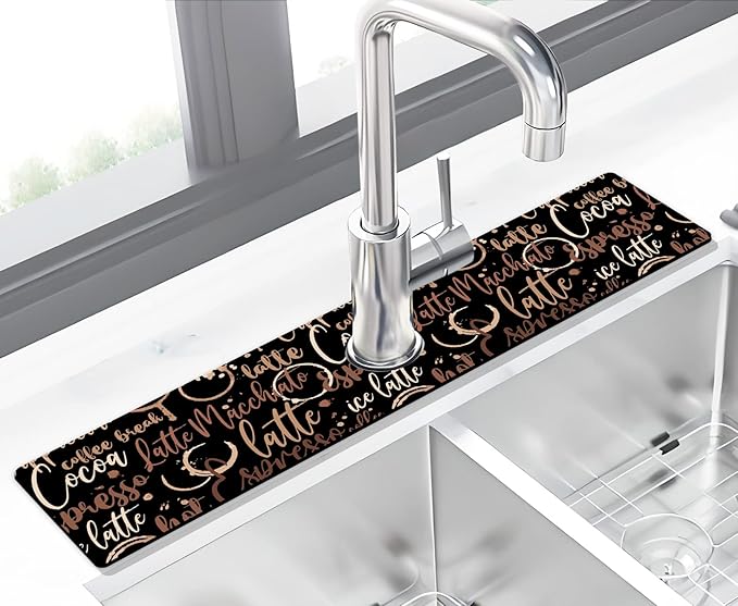 Kitchen Sink Splash Guard Faucet Mat Super Absorbent Fast Drying Mat Sink