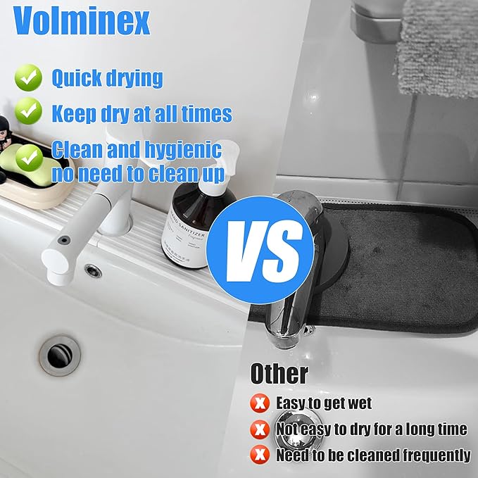 Kitchen Sink Faucet Mat, Diatomaceous Earth Quick Dry Sink Splashback Drying Mat