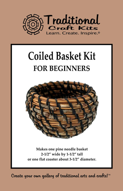 Traditional Craft Kits Coiled Basket Weaving Kit for Beginners – DIY Pine Needle Basketry Making Kit – Includes Natural Pine Needles, Hemp Twine, and Tools – Handcrafted Basket Making Supplies