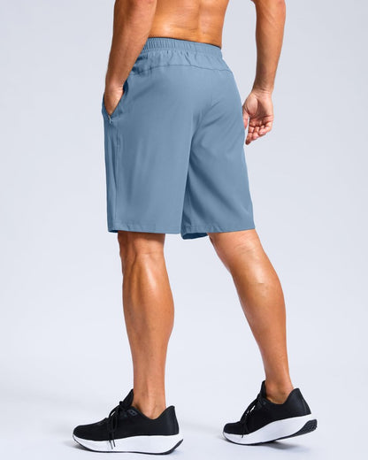 G Gradual Men's Athletic Running Shorts with Zipper Pockets Quick Dry 7"/ 5"/ 9" Workout Gym Shorts for Basketball Hiking(Federalblue,9L-New)