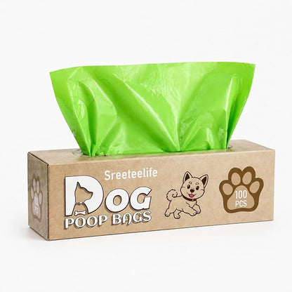 Light Green Dog Waste Bags, 100 Count, Compostable & Extra Thick, Biodegradable Poop Bags for Dogs, Refill Box for Dispenser