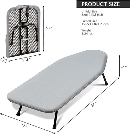 SheeChung Small Ironing Board 12"X32", Mini Ironing Board