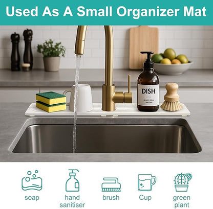 Drying Stone Faucet Mat for Kitchen Sink Trays Diatomite Quick Dry Around