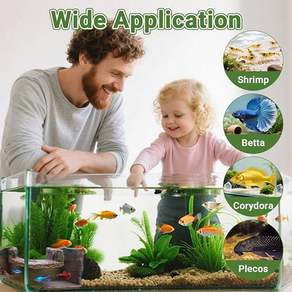 90° Corner Fish Cave Viewing Tunnels | Realistic Driftwood Stump Hideout for Shrimp, Betta, Corydoras | BPA-Free Premium Resin, Safe for Aquarium (5.1”x5.1”x2.8”)