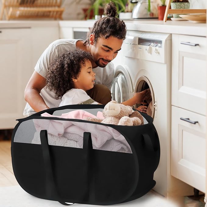 100L Collapsible Laundry Baskets, Tear Proof Pop Up Laundry Hamper