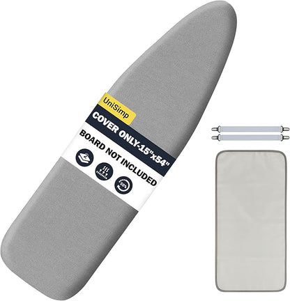 Ironing Board Cover and Pad 15"x54" Extra Thick Natural Cotton, Scorch and