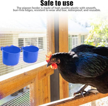 30 Pcs Chicken Coop Feeder Water Cup,8 oz Cage Cups Chicken Feeder Waterer, Cage Cups Birds Hanging Feeders, Chicken Feeder Water Bowl for Parakeet Poultry Pigeon Bunny Wire Cage (Blue)
