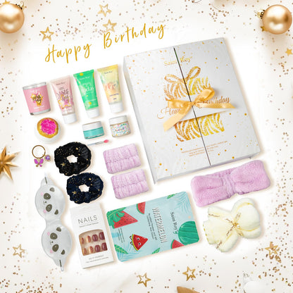 Birthday Gifts for Teens Birthday Gifts for Women Happy Birthday Surprise Box, 15pcs Spa Kit Gift, Gift Box for Teen Girls Unique Diy Nails Set, Luxury Birthdays Presents Spa Gift for Mom Daughter