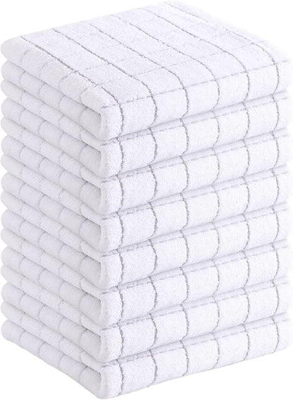 Homaxy 100% Cotton Terry Kitchen Towels, Checkered Designed, Soft and Super