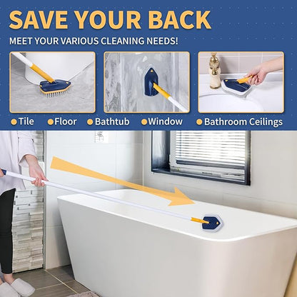 BOOMJOY Tub Scrubber with Long Handle, No Scratch Shower Cleaning Brush