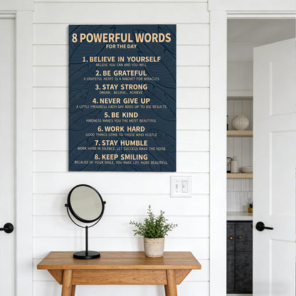 8 Rules of Life Canvas Wall Art Motivational Office Painting Picture Wall Decor Inspirational Positive Sayings Poster Print Artwork for Office School Library Decor 12x16 in Wrapped Canvas