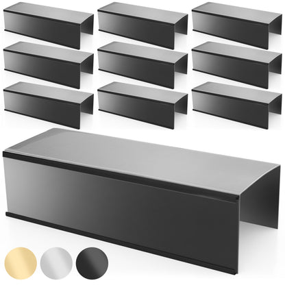 Quality Aluminum, Changeable Cubicle Nameplate Holder, Satin Silver Base, and Matte Black Name Plate Holder, Guaranteed Not to Crack (3" Depth)