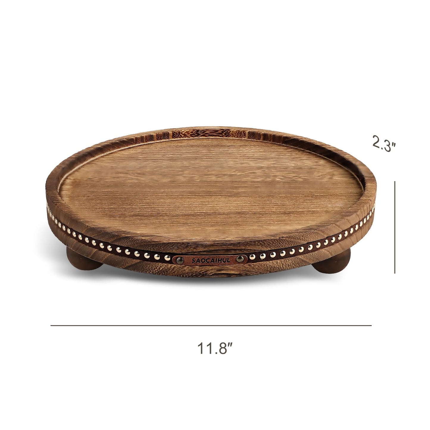 Decor Decorative Round Tray 11.81in for Home Decor for Coffee Table Farmhouse Kitchen Table Living Room Bathroom Centerpiece Tray Decor