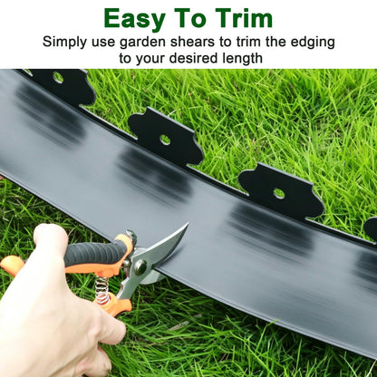 Aifanss Landscape Edging Kit, 4 Inch Tall 33Ft No Dig Garden Edging Border with 50 Pcs Reinforced Spikes, Plastic Garden Barrier for Landscaping, Lawn, Yard, Flower Bed, Paver, Pathway, Grass, Black
