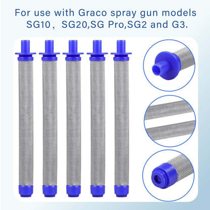 1pcs 288716 3/4-Inch Inlet Strainer & 3pcs 288749 60-Mesh Spray Gun Filters & 1pcs Sprayer Joint 1/4-Inch 360 Degrees Rotate Stainless Connector Fits Graco Paint Sprayers Gun（1+3+1PK ）