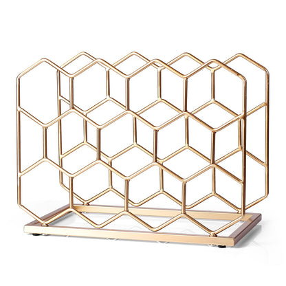 Drincarier 14 Bottle Countertop Wine Rack - Freestanding Modern Gold Metal Wine Rack - Tabletop Wine Holder Stand for Cabinet, Pantry, Wine Bottle Storage……