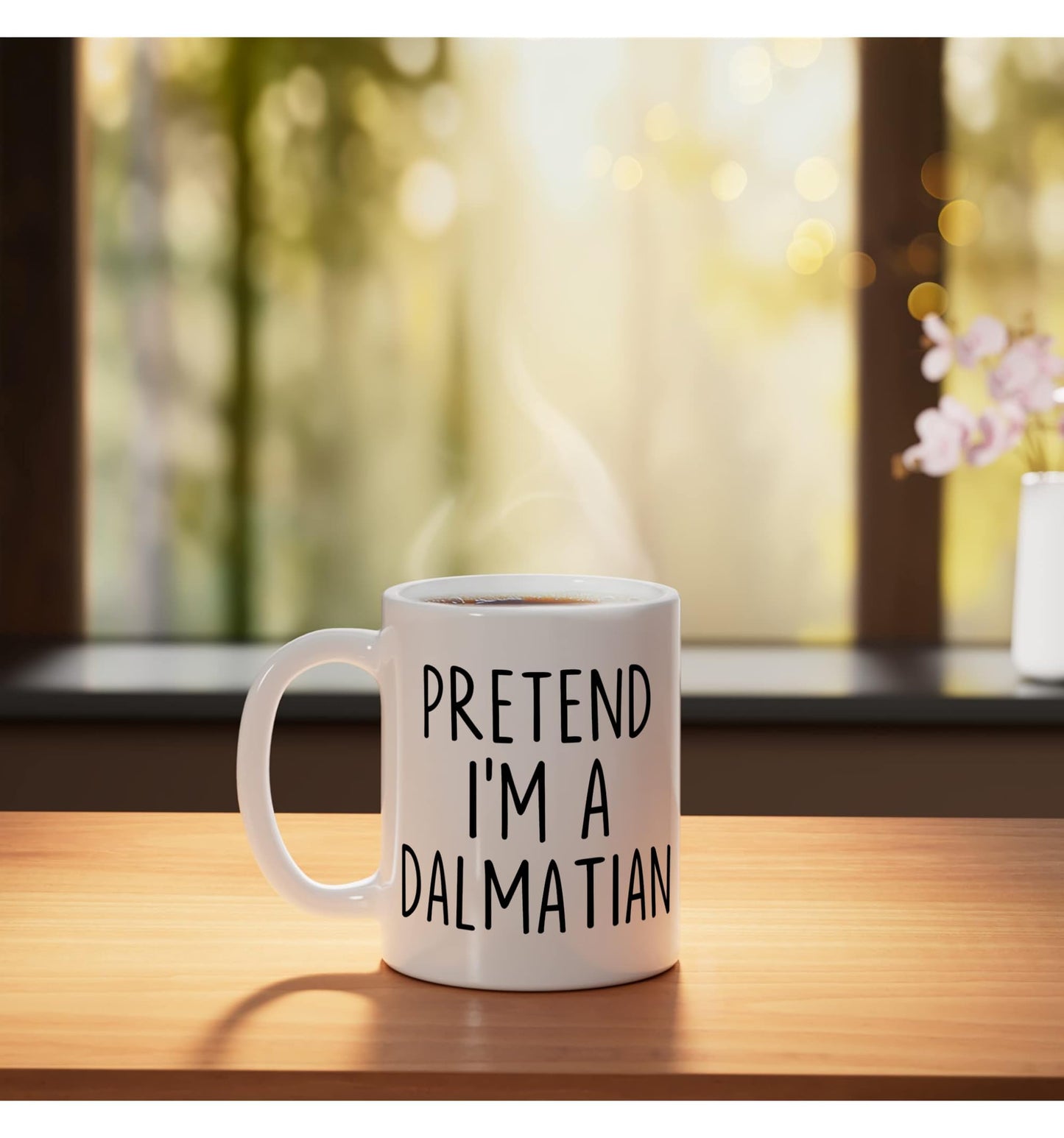 Pretend I'm A Dalmatian Costume Funny Halloween Party Ceramic Mug, White