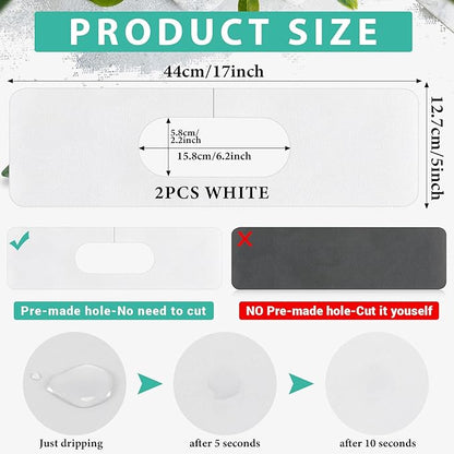 Tioncy 2 Pcs Faucet Mat Sink Splash Guard Oval-hole Oval Splash Pad