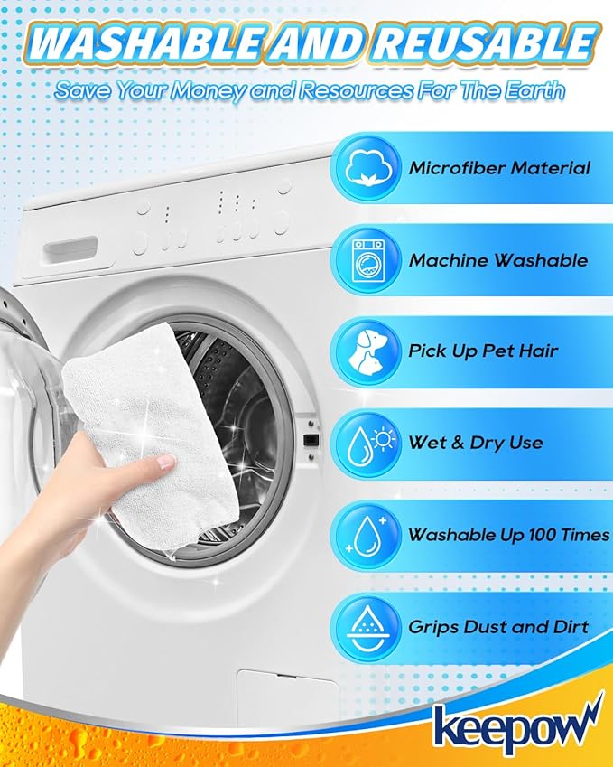 KEEPOW 3PCS Extra Large Microfiber Cleaning Cloth 30" x 20" Large Floor