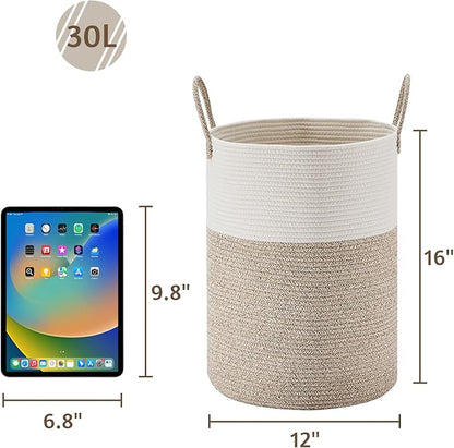 VIPOSCO Tall Laundry Hamper, Woven Rope Storage Basket