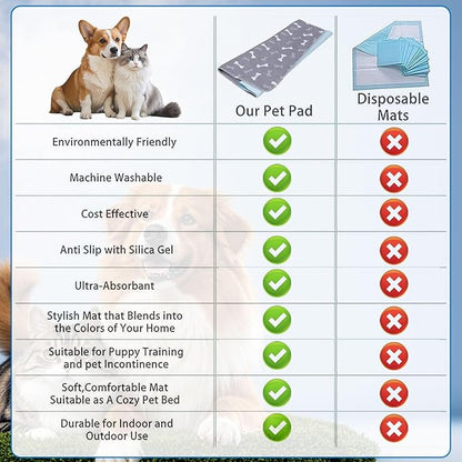 Puppy Pads with Pheromones,Washable Puppy Pee Pads for Dogs,Reusable Puppy Pads Washable for Dogs & Cats, Washable,Durable Leak-Proof & Anti-Slip Pet Training Pads for Home & Trave(Brown-2, S)