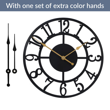 LEIKE Arabic Numeral Wall Clock 10IN Battery Operated Black, Silent Non Ticking, Wall Clocks for Living Room Decor, Small Classic for School, Office, Home, Kitchen, Bedroom