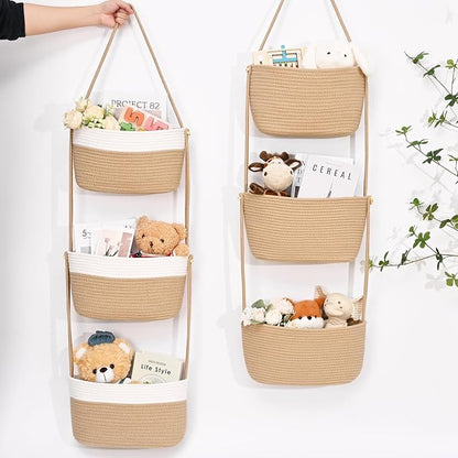 Hanging Basket, 3-Tier Wall Baskets, Over the Door Organizer
