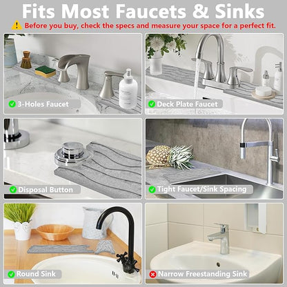 Stone Faucet Mat for Kitchen Sink