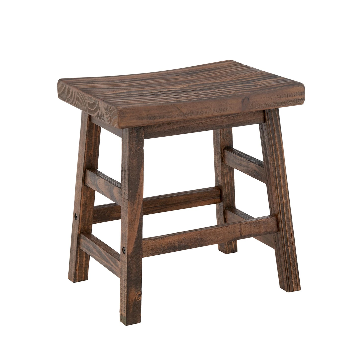 Alaterre Furniture Pomona 20-Inch Counter Height Saddle Seat Barstool – Solid Wood, Backless Rustic Farmhouse Stool in Natural Finish for Kitchen Island or Dining Room (Natural)