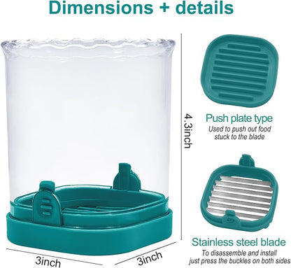 Strawberry Slicer：Fruit Slicer Cup Veggie Salad Speed Cutter for Strawberries Egg Banana Mushroom Cucumber Kiwi the Kitchen Portable Slicing Tool (Dark Teal)