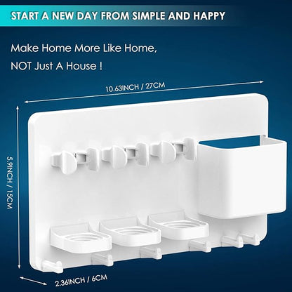 simpletome Adhesive Electric Toothbrush Holder Wall Mounted Razor Hanger
