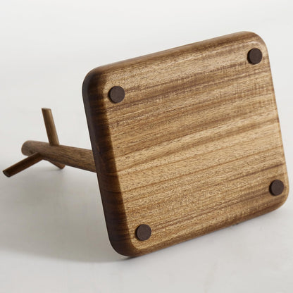 THFLSTR Solid Acacia Wood Key Tray and Bowl for Entryway Table - Jewelry Tray With 3 Hooks, Open Storage for Wallet, Glasses, Watches, Lipstick (Acacia, Square)