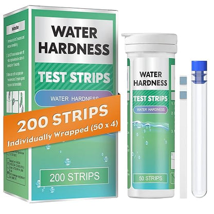 Pawfly 200 Strips Hard Water Test Kit for Calcium & Magnesium (0-425 ppm) Water Hardness Test Kits for Drinking Water Tap Water Well Pool Spa Water Softener Quick Accurate Water Quality Testing Kit