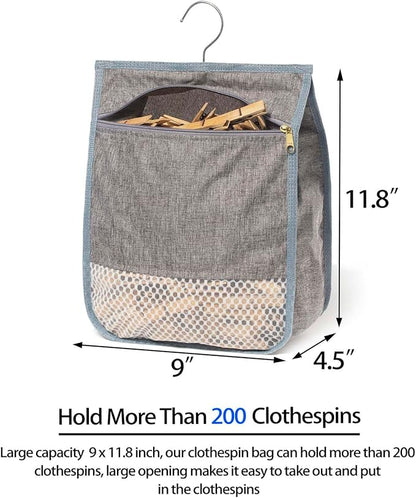 Laundry Clothespin Bag for Clothesline Outdoor, Clothes pin Bag