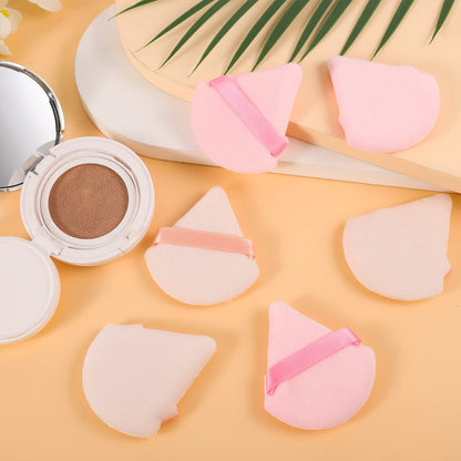 Pimoys 6 Pieces Powder Puff Face Makeup Sponge Soft Velour Triangle Powder Puffs Beauty Sponge Stocking Stuffers for Loose Powder (Black, Pink)