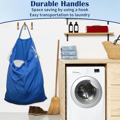 Laundry Bag with Handles & Drawstring Closure 27.6”Wx35"H, Thick Laundry Bag