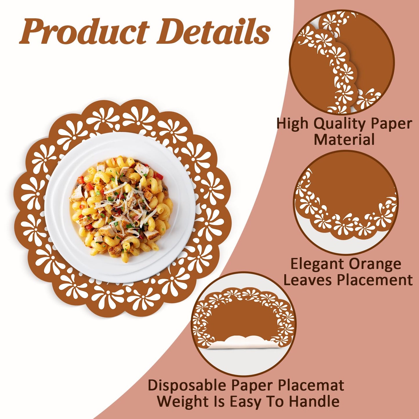 50 Pack Disposable Paper Mexicanos Placemats Table Mats 13.4 Inch Place Mats for Mexican Holiday Party Kitchen Dining Table Decoration