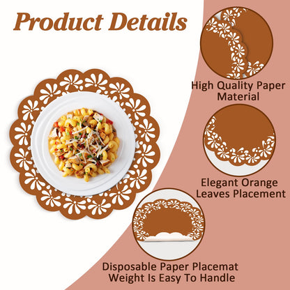 50 Pack Disposable Paper Mexicanos Placemats Table Mats 13.4 Inch Place Mats for Mexican Holiday Party Kitchen Dining Table Decoration