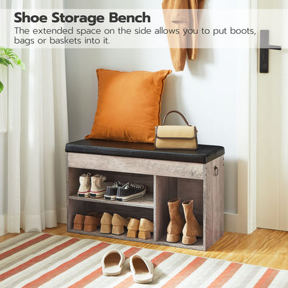 HOOBRO Shoe Storage Bench with Padded Cushion, Entryway Bench with Flip-Open Storage Box and Adjustable Shelf, Shoe Rack with Hidden Compartment, for Entryway, Living Room, BF-BG40HX01