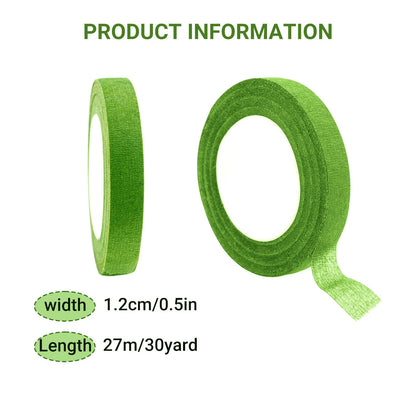 Max Shape 12 Rolls 1/2 Inch 30 Yard Floral Tapes for Bouquet Stem Wrapping, Green Floral Tape for Floral Arranging Craft Projects Corsages, Wedding Bouquet