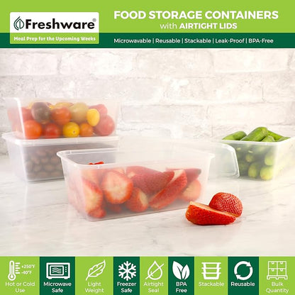 Freshware Food Storage Containers 25 oz Plastic Deli Containers