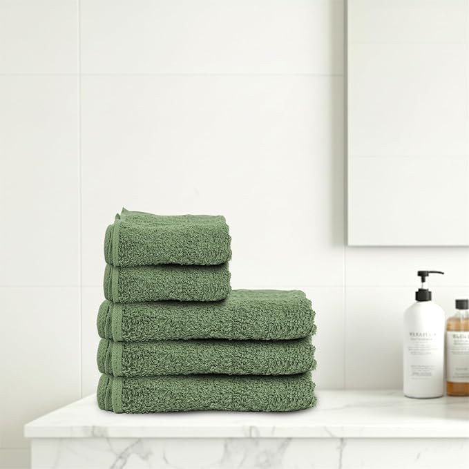 24 Pack Green Hand Towel 100% Cotton Spa Towel – 16x26 inches Highly Absorbable