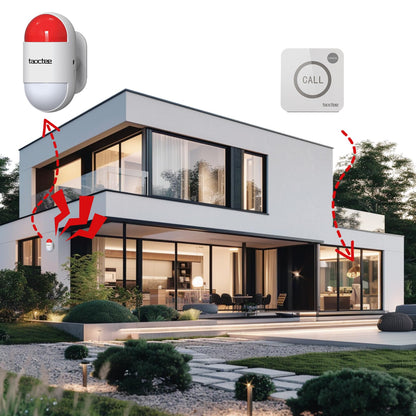 taoctee Panic Button Alarm for House Remote Control Strobe Siren Alarm System Sound & Light Emergency Panic Button for Security,Elderly,Office (Battery Operated&USB Charging)