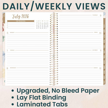 bloom daily planners 2026-2027 Planner - Academic Year (July 2026 - July 2027) Monthly & Weekly Soft Cover Planner for Women - 13 Month Inspirational Agenda Book with Stickers - 5.5" x 8.25" - Bows