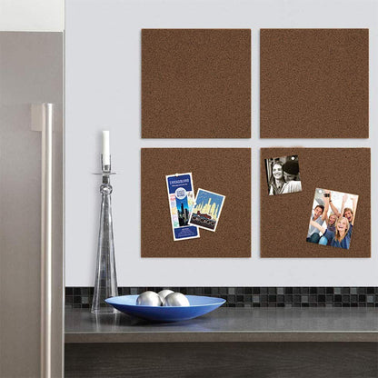 Quartet Cork Tiles, Bulletin Board Cork Panels 12" x 12" x 3/8", Dark Brown, 4 Pack (15050Q)