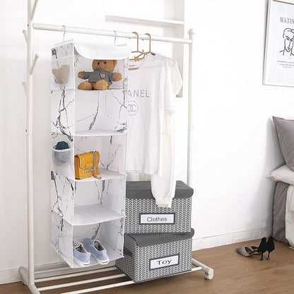 5 Shelves Hanging Closet Organizer, 2 Pack Hanging Storage