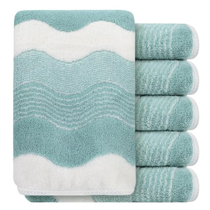 SINLAND Absorbent Coral Velvet Washcloth Ultra Soft Microfiber Face Towels 12 x