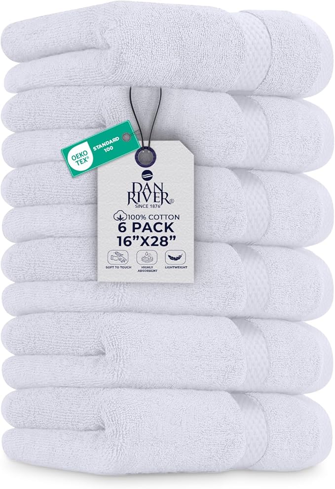 DAN RIVER 6-Pack Premium Hand Towels